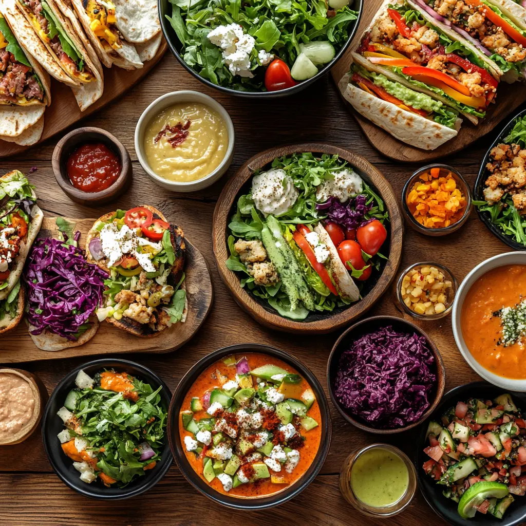A vibrant spread of healthy and delicious lunch recipes.