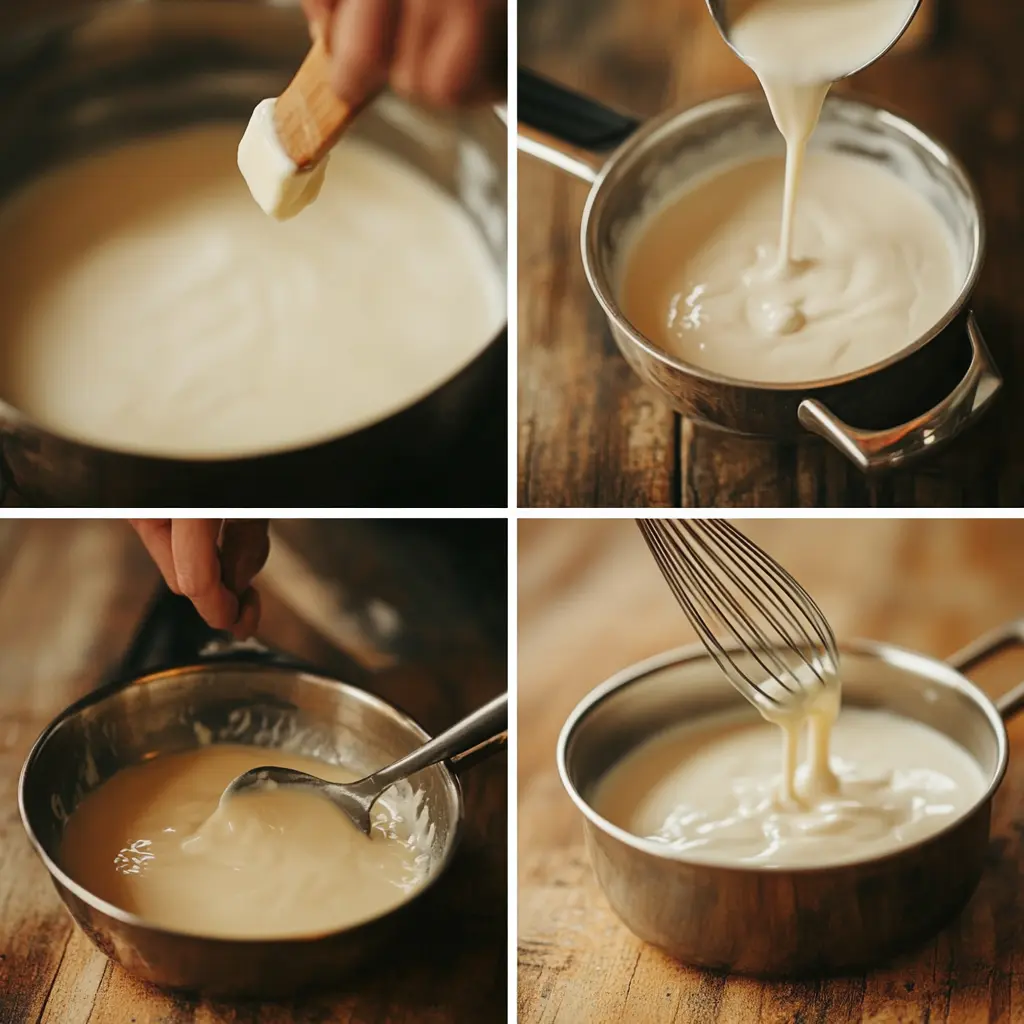Step-by-step preparation of Béchamel sauce