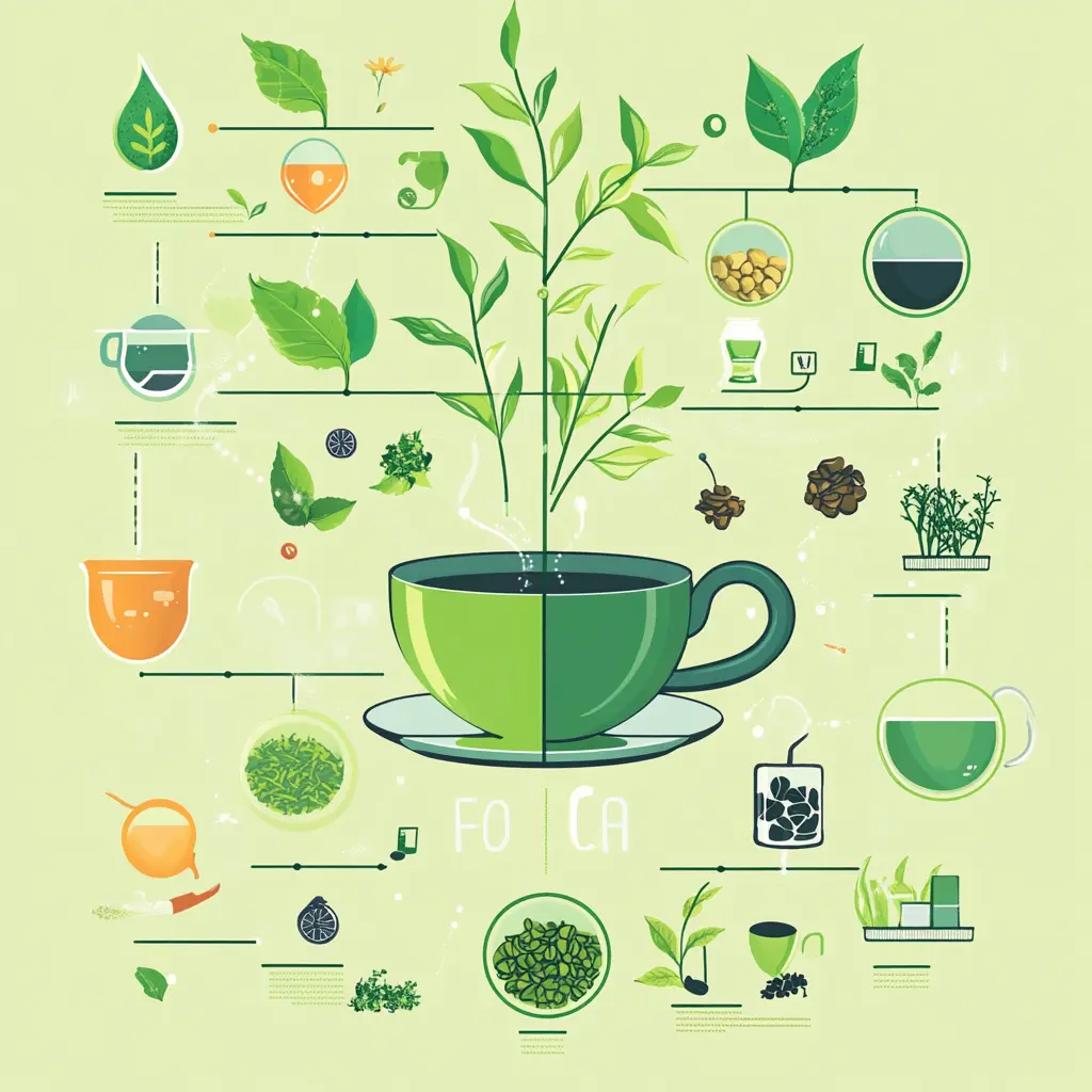Nutritional benefits of green tea infographic