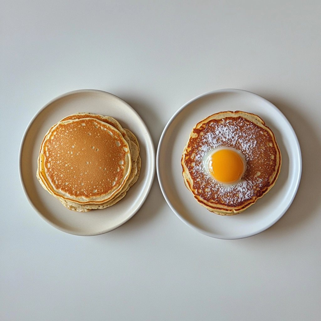 Egg-free vs. traditional egg pancakes comparison