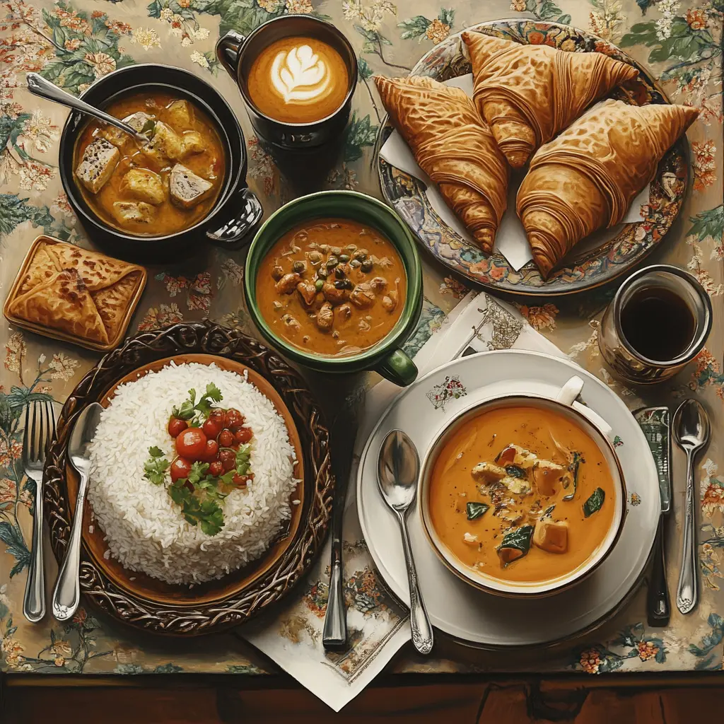 Traditional breakfasts from Japan, India, and France