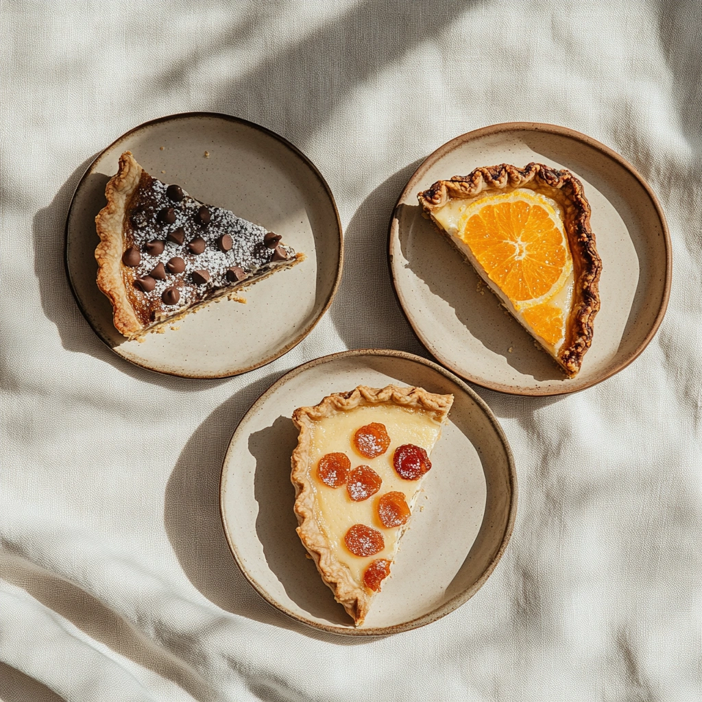 Assorted ricotta pie slices