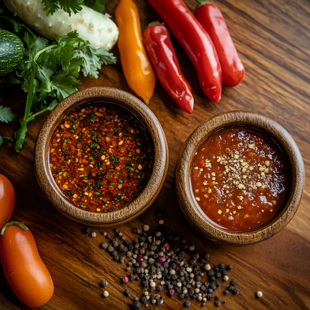 Amakuchi and Karakuchi sauces from Pepper Lunch.