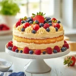 Chantilly cake with fresh berries and Chantilly cream